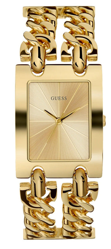 Buy Shop Guess Mod Heavy Metal Gold Dial Gold Steel Strap Watch For Women - W1117L2 USA Online