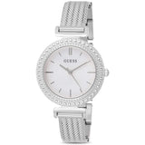 Buy Shop Guess Quartz Silver Dial Silver Mesh Bracelet Watch For Women - W1152L1 USA Online