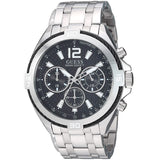 Buy Shop Guess Surge Chronograph Black Dial Silver Steel Strap Watch for Men - W1258G1 USA Online