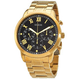 Buy Shop Guess Hendrix Multifunction Black Dial Gold Steel Strap Watch for Men - W1309G2 USA Online