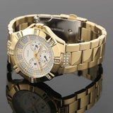 Buy Shop Guess Vista Diamonds Gold Dial Gold Steel Strap Watch for Women - W13573L1 USA Online