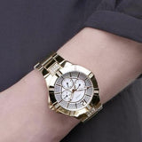Buy Shop Guess Vista Diamonds Gold Dial Gold Steel Strap Watch for Women - W13573L1 USA Online
