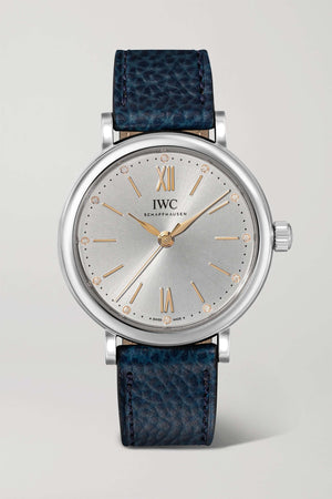 Buy Shop IWC Portofino Automatic Silver Dial Blue Leather Strap Watch for Women - IW357411 USA Online