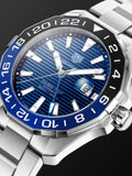 Buy Shop Tag Heuer Aquaracer GMT Calibre 6 Automatic Blue Dial Silver Steel Strap Watch for Men - WAY201T.BA0927 USA Online