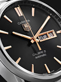 Buy Shop Tag Heuer Carrera Calibre 5 Automatic Black Dial Silver Steel Strap Watch for Men - WAR201C.BA0723 USA Online