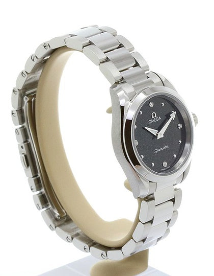 Buy Shop Omega Seamaster Aqua Terra Quartz Diamond Black Dial Silver Steel Strap Watch for Women - 220.10.28.60.51.001 USA Online