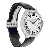 Buy Shop Cartier Ballon Bleu de Cartier Silver Dial Black Leather Strap Watch for Men - WSBB0026 USA Online