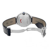 Buy Shop Cartier Ballon Bleu de Cartier Silver Dial Black Leather Strap Watch for Men - WSBB0026 USA Online