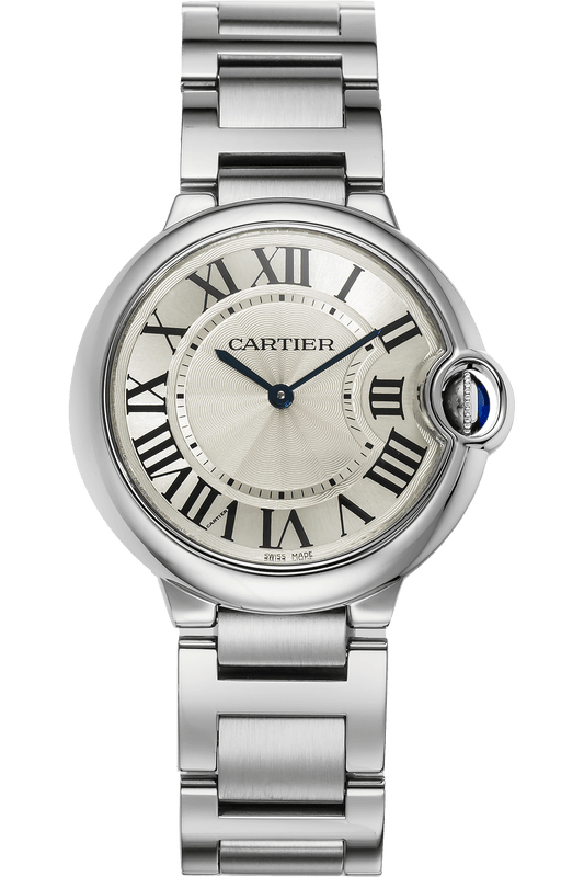 Buy Shop Cartier Ballon Bleu De Cartier Silver Dial Silver Steel Strap Watch for Women - W69011Z4 USA Online