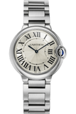 Buy Shop Cartier Ballon Bleu De Cartier Silver Dial Silver Steel Strap Watch for Women - W69011Z4 USA Online
