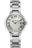 Buy Shop Cartier Ballon Bleu De Cartier Silver Dial Silver Steel Strap Watch for Women - W69011Z4 USA Online