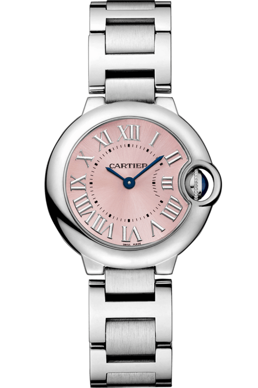 Buy Shop Cartier Ballon Bleu de Cartier Pink Dial Silver Steel Strap Watch for Women - W6920038 USA Online