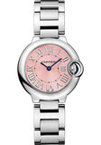 Buy Shop Cartier Ballon Bleu de Cartier Pink Dial Silver Steel Strap Watch for Women - W6920038 USA Online