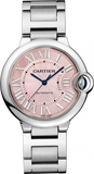 Buy Shop Cartier Ballon Bleu De Cartier Pink Dial Silver Steel Strap Watch for Women - W6920041 USA Online