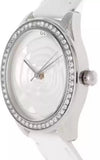 Guess Rosette Analog White Dial White Leather Strap Watch For Women - W75043L1