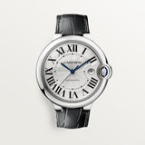 Buy Shop Cartier Ballon Bleu de Cartier Silver Dial Black Leather Strap Watch for Men - WSBB0026 USA Online