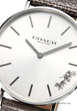 Buy Shop Coach Perry White Dial Grey Leather Strap Watch for Women - 14503155 USA Online