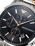 Buy Shop Emporio Armani Renato Chronograph Black Dial Two Tone Steel Strap Watch For Men - AR11165 USA Online