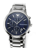 Buy Shop Emporio Armani Renato Chronograph Blue Dial Silver Steel Strap Watch For Men - AR11164 USA Online