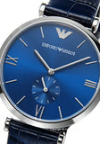 Buy Shop Emporio Armani Gianni T Bar Quartz Blue Dial Blue Leather Strap Watch For Men - AR11300 USA Online