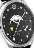 Buy Shop Gucci G-Timeless Moonphase Black Dial Black Leather Strap Watch For Men - YA126327 USA Online