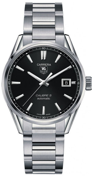 Buy Shop Tag Heuer Carrera Automatic Black Dial Silver Steel Strap Watch for Men - WAR211A.BA0782 USA Online