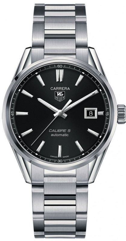 Buy Shop Tag Heuer Carrera Automatic Black Dial Silver Steel Strap Watch for Men - WAR211A.BA0782 USA Online