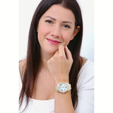 Buy Shop Michael Kors Lexington Mother of Pearl White Dial Gold Steel Strap Watch for Women - MK1079 USA Online