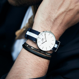 Buy Shop Daniel Wellington Classic Glasgow White Dial Two Tone NATO Strap Watch for Men - DW00100004 USA Online