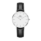 Buy Shop Daniel Wellington Classic Petite Sheffield White Dial Black Leather Strap Watch For Women - DW00100186 USA Online