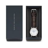 Buy Shop Daniel Wellington Dapper York Quartz White Dial Dark Brown Leather Strap Watch For Women - DW00100097 USA Online