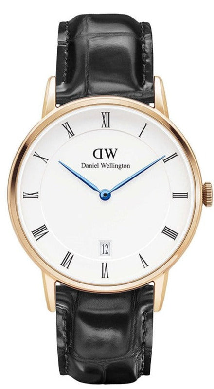 Buy Shop Daniel Wellington Dapper Reading White Dial Black Leather Strap Watch For Women - DW00100118 USA Online