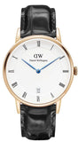Buy Shop Daniel Wellington Dapper Reading White Dial Black Leather Strap Watch For Women - DW00100118 USA Online