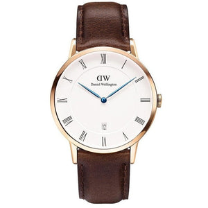 Buy Shop Daniel Wellington Dapper Bristol White Dial Brown Leather Strap Watch For Men - DW00100086 USA Online