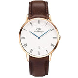Buy Shop Daniel Wellington Dapper Bristol White Dial Brown Leather Strap Watch For Men - DW00100086 USA Online