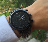 Buy Shop Emporio Armani Luigi Chronograph Black Dial Black Stainless Steel Watch For Men - AR1507 USA Online