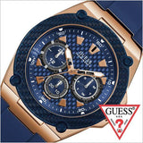 Guess Legacy Chronograph Blue Dial Blue Rubber Strap Watch For Men - W1049G9