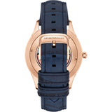 Buy Shop Emporio Armani Meccanico Automatic White Dial Blue Leather Strap Watch For Men - AR1947 USA Online
