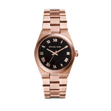 Buy Shop Michael Kors Channing Black Dial Rose Gold Steel Strap Watch For Women - MK5937 USA Online