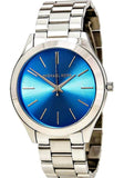 Buy Shop Michael Kors Runway Blue Dial Silver Steel Strap Watch for Women - MK3292 USA Online