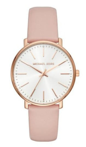 Buy Shop Michael Kors Pyper Quartz White Dial Pink Leather Strap Watch For Women - MK2741 USA Online