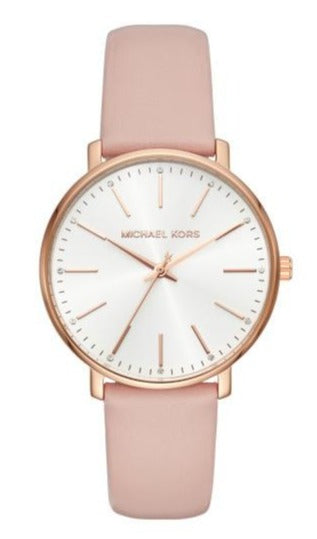 Buy Shop Michael Kors Pyper Quartz White Dial Pink Leather Strap Watch For Women - MK2741 USA Online