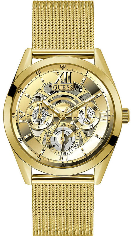 Buy Shop Guess Tailor Multifunction Gold Dial Gold Mesh Bracelet Watch for Men - GW0368G2 USA Online