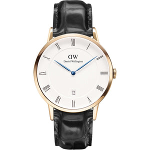Buy Shop Daniel Wellington Dapper Reading White Dial Black Leather Strap Watch For Men - DW00100107 USA Online