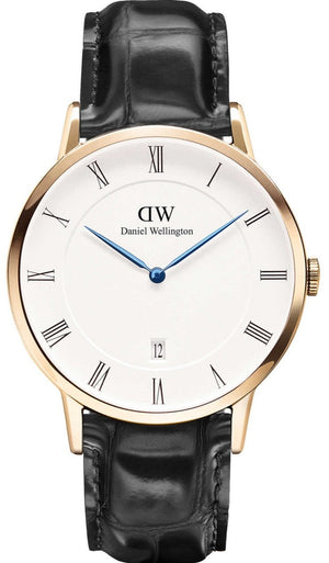 Buy Shop Daniel Wellington Dapper Reading White Dial Black Leather Strap Watch For Men - DW00100107 USA Online