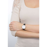 Buy Shop Daniel Wellington Classic Petite Sheffield White Dial Black Leather Strap Watch For Women - DW00100186 USA Online