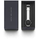 Buy Shop Daniel Wellington Classic Petite Bondi Black Dial White Leather Strap Watch For Women - DW00100284 USA Online