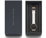 Buy Shop Daniel Wellington Classic Petite Bondi Black Dial White Leather Strap Watch For Women - DW00100285 USA Online