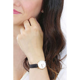 Buy Shop Daniel Wellington Classic Petite Sheffield White Dial Black Leather Strap Watch For Women - DW00100242 USA Online