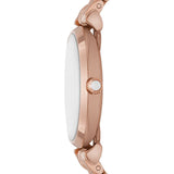 Buy Shop Emporio Armani Gianni T-Bar Crystals Silver Dial Rose Gold Steel Strap Watch For Women - AR11446 USA Online
